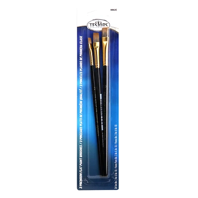 Premium Flat Red Sable Brushes 3/Pkg-