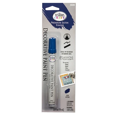 Testors 215155 Satin Sapphire Decorative Paint Pen, Chisel Tip, 0.33 Oz