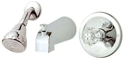 Homewerks 623205 Baypointe Chrome 1 Acrylic Handle Tub & Shower Faucet