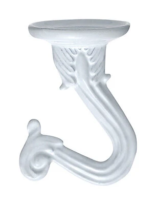 OOK 50340 Swag Hook, White Vinyl Coated Steel, 1-1/2 In, 2-Pack