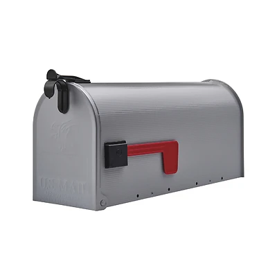 Grayson Post-Mount Mailbox, Medium, Silver Gray Steel