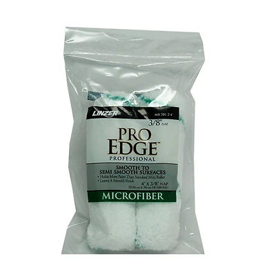 Pro Edge Microfiber Mini Paint Roller Covers, 4 x 3/8 In. Nap, 2-Pk.