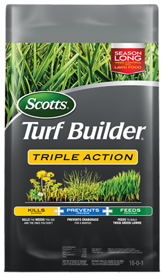 Turf Builder Triple Action 16-0-1 Weed & Feed Lawn Fertilizer 10000 Sq Ft 50 Lb