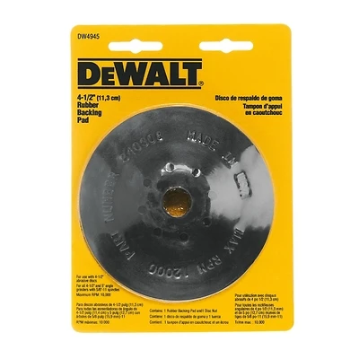 DeWalt DW4945 Rubber Backing Pad, 4-1/2 In., 5/8 In. Arbor, 12000 RPM