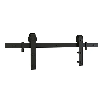 National N700-004 Interior Sliding Barn Door Kit, 2-Pc. Track, Matte Black, 96 In.