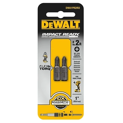DeWalt DWA1PR2IR2 Power Screwdriver Bit, #2 Phillips, 1 In., 2-Pack