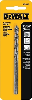 DeWalt Black Oxide Drill Bit, 15/64 In, 135° Split Point