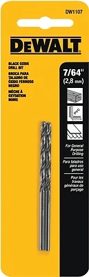 DeWalt DW1107 Black Oxide Drill Bit, 7/64 In., 2-Pk.