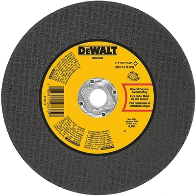 DEWALT DWA3501 Cut-Off Wheel, 4 in Dia, 0.045 in Thick, 5/8 in Arbor, Aluminum Oxide Abrasive