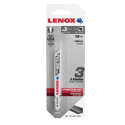 T-Shank Jigsaw Blade, 18 Tooth, 3-5/8 x 3/8-In., 3-Pk.