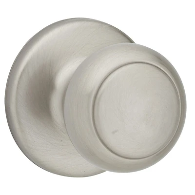 Kwikset 200CV-15 CP Cove Passage Door Knob, Satin Nickel, 2-3/8 & 2-3/4 In