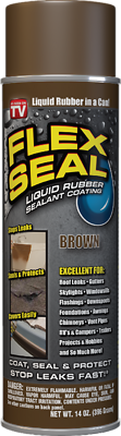 Flex Seal FSBRNR20 Rubber Sealant Coating Spray, Brown, 14 oz