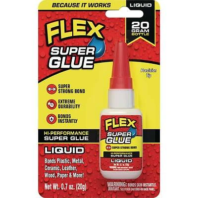 Flex Super Glue SGLIQB20 Liquid, 20g Bottle
