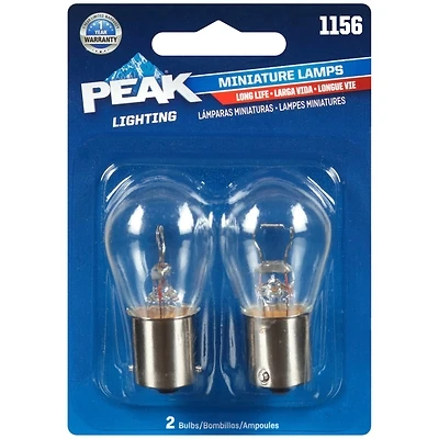 Peak 1156LL-BPP 12.8V Long Life Mini Incandescent Automotive Bulb, 2-Pack