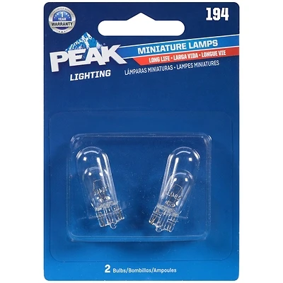 Peak 194LL-BPP 14V Mini Incandescent Automotive Bulb, 2-Pack