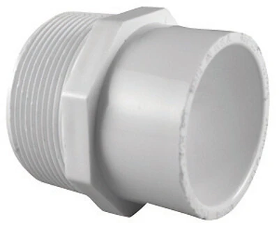 Schedule 40 PVC Reducing Male Adapter, White, 1-1/4 In. Slip x 1-1/2 In. MIP