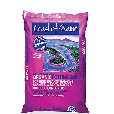 Coast of Maine BH1000 Bar Harbor Blend Organic Potting Soil, 1 Cu. Ft.
