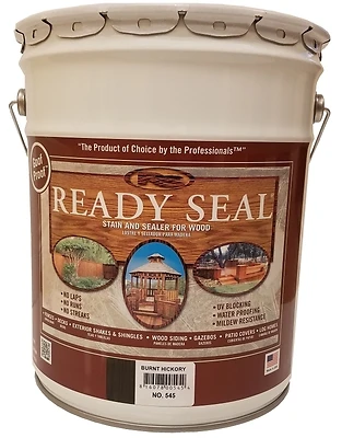 Ready Seal 545 Exterior Wood Stain & Sealer, Flat Burnt Hickory, 5-Gallons
