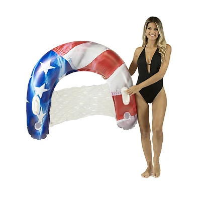 Stars & Stripes Ride-on Sun Chair Pool Float - 48 In. Inflatable Lounge Chair