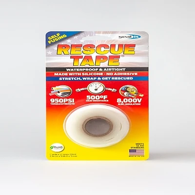 Rescue Tape RT12012BWH Self-Fusing Silicone Tape, White, 1-In. x 12-Ft.