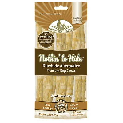 Fieldcrest Farms Nothin' to Hide Twist Stix Peanut Butter Flavored Dog Chew, 65 Gram, Count of 10