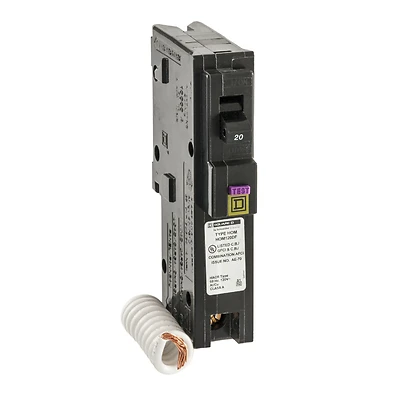 Square D HOM120DFC Homeline 20-Amp Single-Pole Dual-Function Circuit Breaker