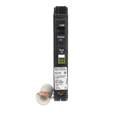 Square D QO120CAFIC Circuit Breaker, Arc-Fault, 20A, 1-Pole