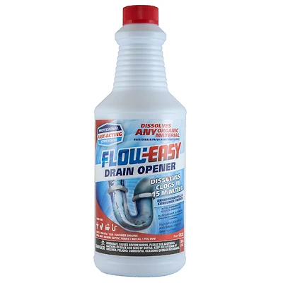 Flow-Easy FE32 Drain Opener, Sulfuric Acid Formula, 1-Qt.