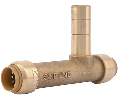 SharkBite U4482LFA Service Slip Tee Adapter, 1/2 In, DZR Brass