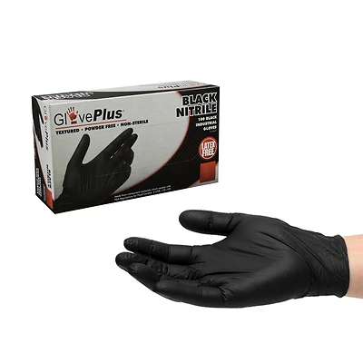GLOVE PLUS POWDER FREE BLACK NITRILE L 100/box