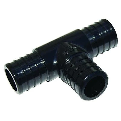 SharkBite UP370A5 Pipe Tee, 3/4 in, Barb, PEX-B, Polymer, Black, 200 psi Pressure