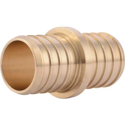 SharkBite UC020LF Coupling, 1 in, Barb x Crimp, Brass, 80 to 160 psi Pressure