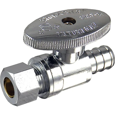 SharkBite 23057LF Stop Valve, 1/2 x 3/8 in Connection, Compression, 80 to 160 psi Pressure, Brass Body