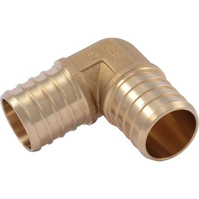 SharkBite UC260LF Pipe Elbow, 1 in, Barb, 90 deg Angle, Brass, 80 to 160 psi Pressure