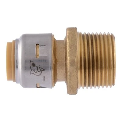 Push-Fit Reducing Pipe Connector, Lead Free, 1/2 x 3/4 In. MIP