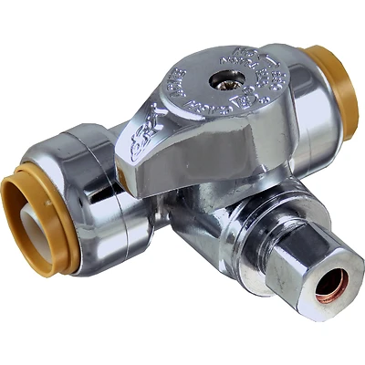 SharkBite 24983A Push-to-Connect Stop Tee, 1/2 x 1/2 x 1/4 In.