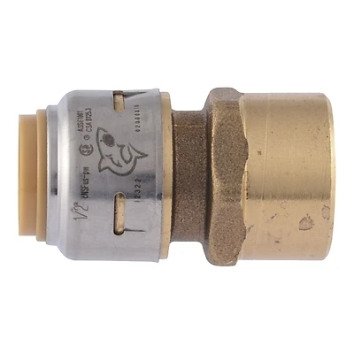 Push-Fit Pipe Connector, Lead Free, 1/2 x 1/2 In. FIP