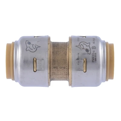 SharkBite UR008A Lead-Free Brass Push-to-Connect Straight Coupling, 1/2 x 1/2 in.