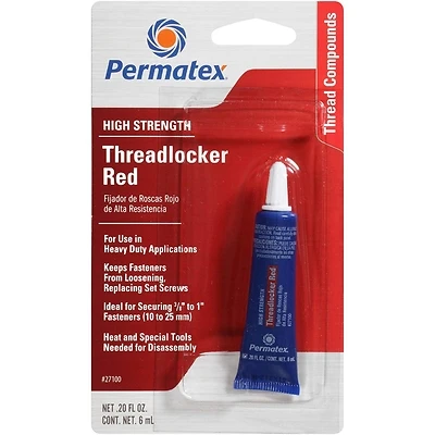 High-Strength Threadlocker, Red, 6-mL