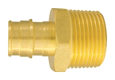 Apollo 3/4 In. x 1 In. Brass Insert Fitting, MIP PEX-A Adapter