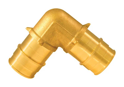 Apollo EPXE11 Brass PEX-A Elbow, 1 In. Barb x 1 In. Barb, 90 Degree
