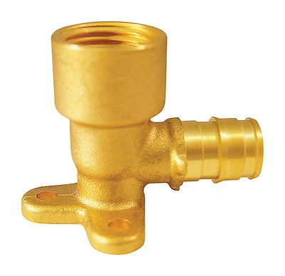 Apollo EPXDEE12 Brass Drop Ear PEX-A Elbow, 1/2 In. Barb x 1/2 In. FNPT