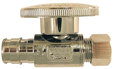 Apollo EPXVS1238C Straight Stop Valve, 1/2 In. PEX x 3/8 In. Compression, Brass