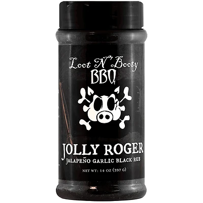 Loot N' Booty OW88410 Jolly Roger Jalapeno Garlic Black Rub, 14 Oz