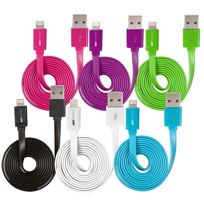 GetPower USB Charging and Sync Cable, Lightning, White, 3 Ft.