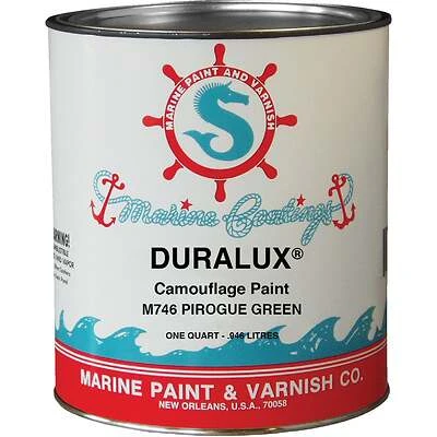 Flat Marine Paint, Camouflage Pirogue Green, 1 Quart, Model M746-4