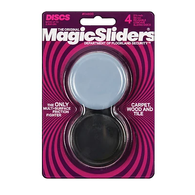 MAGIC SLIDERS 04600 Furniture Slide Glide, 2500 lb, Plastic, Gray, Polymer-Coated