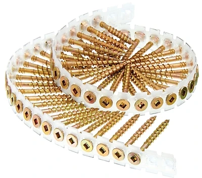 Senco 08F200Y DuraSpin Collated Deck Screws, #8 x 2 In., Yellow Zinc, 1000-Ct.