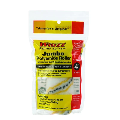 Whizz 60011 Maximus Paint Roller Cover, 1/2 In. Nap, 4 In., Polyamide