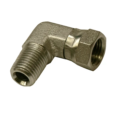 90 Degree Hydraulic Adapter, 1/2-In. MP x 1/2-In. FP Swivel
